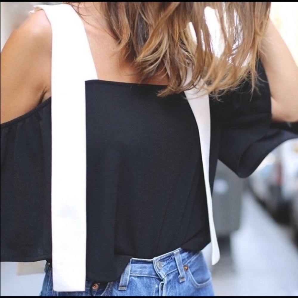 Zara Crop Top with Contrasting Bands